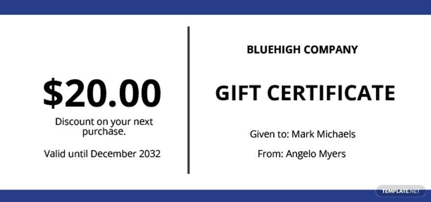 Editable Company Gift Certificate Template