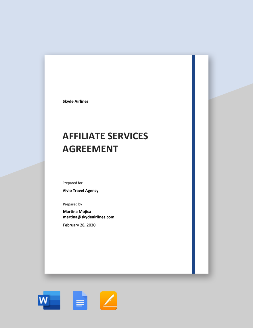 Affiliate Services Agreement Template