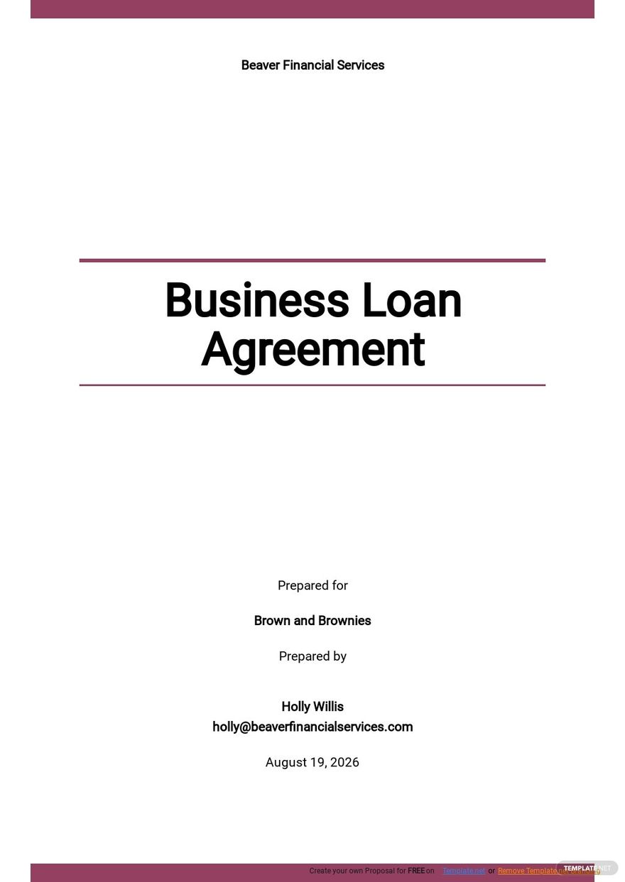 loan business plan format