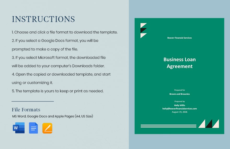 Sample Business Loan Agreement Template