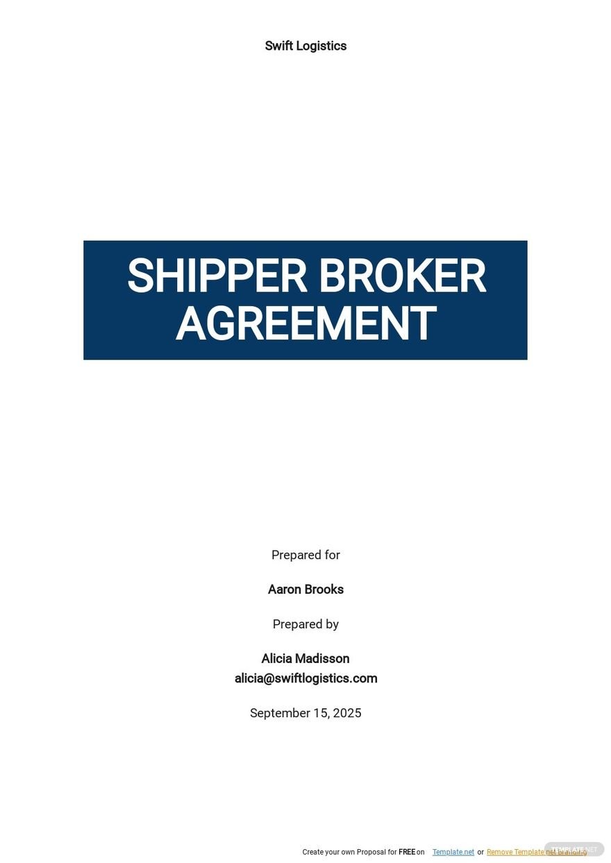 Broker Shipper Agreement Template
