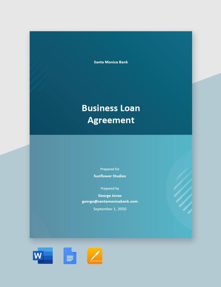 Free Basic Business Loan Agreement Template