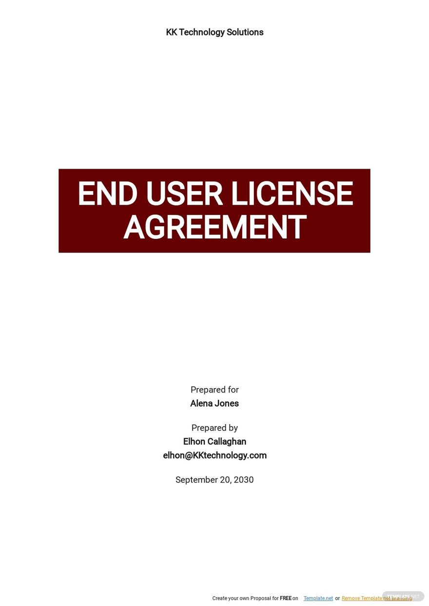 End User License Agreement Template Google Docs Word Apple Pages