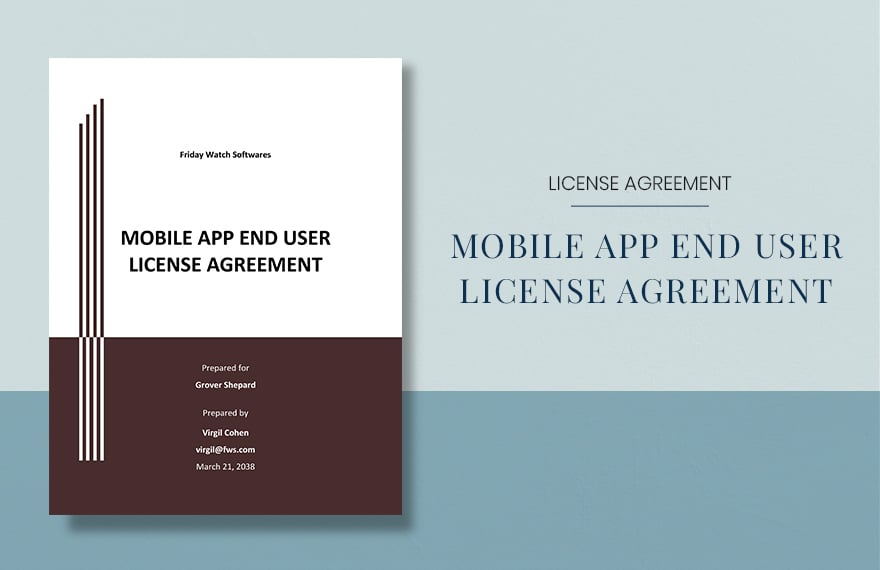 Free Mobile App End User License Agreement Template