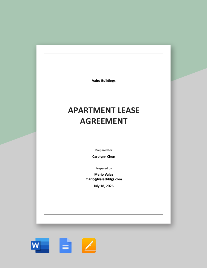 Standard Apartment Lease Agreement Template