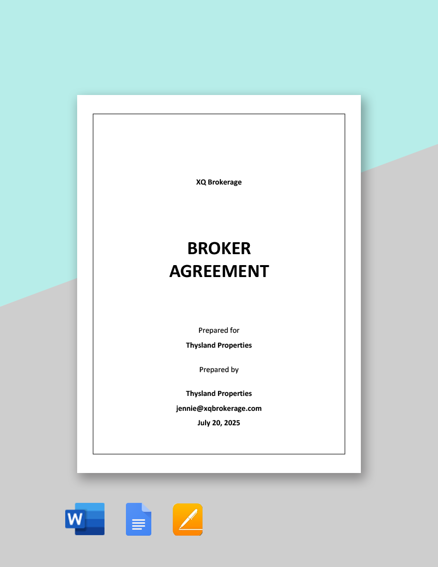 Broker Agreement Template