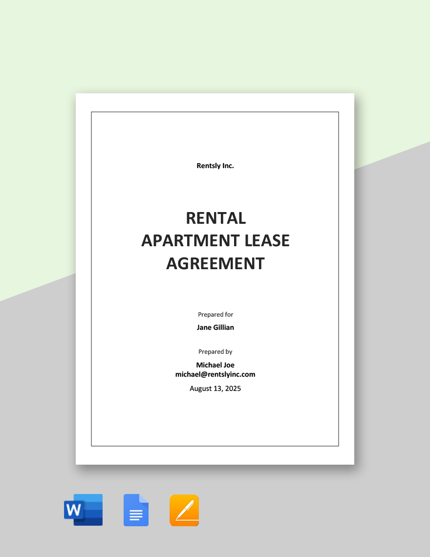 Rental Apartment Lease Agreement Template