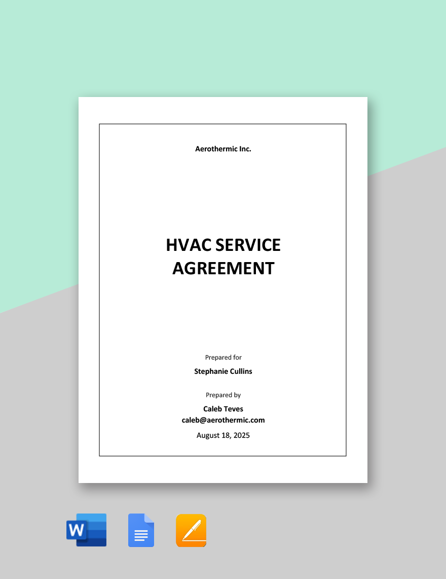 Hvac Service Agreement Template