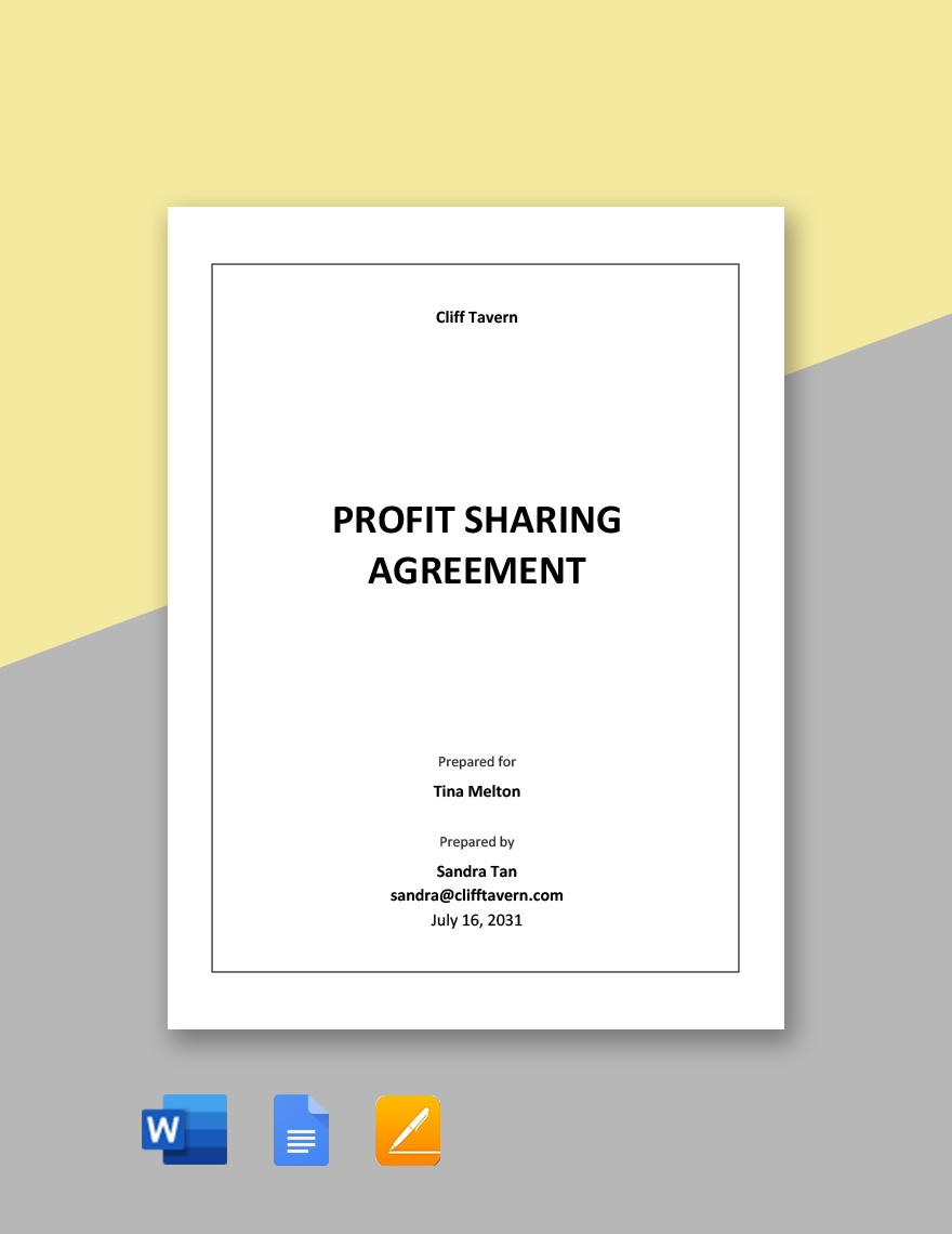Free Simple Profit Sharing Agreement Template in Word, Google Docs, Apple Pages