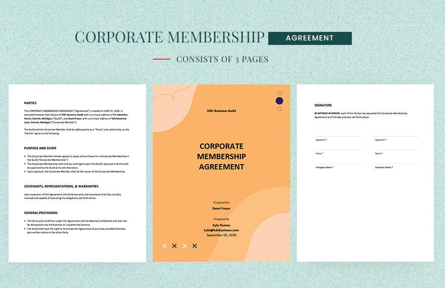 Corporate Membership Agreement Template