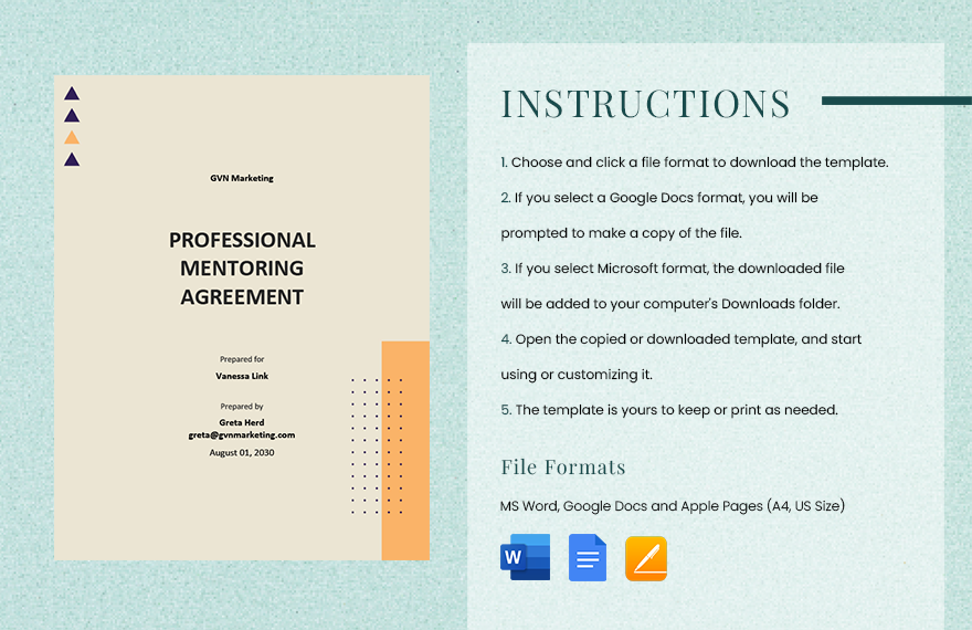 Professional Mentoring Agreement Template..