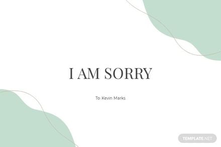Sample Digital Apology Card Template