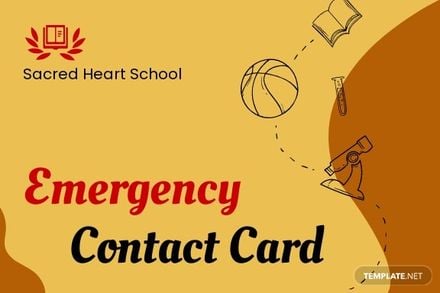 School Emergency Contact Card Template