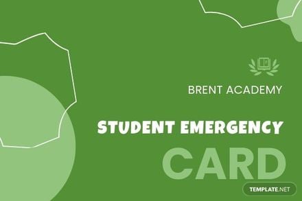 Student Emergency Card Template