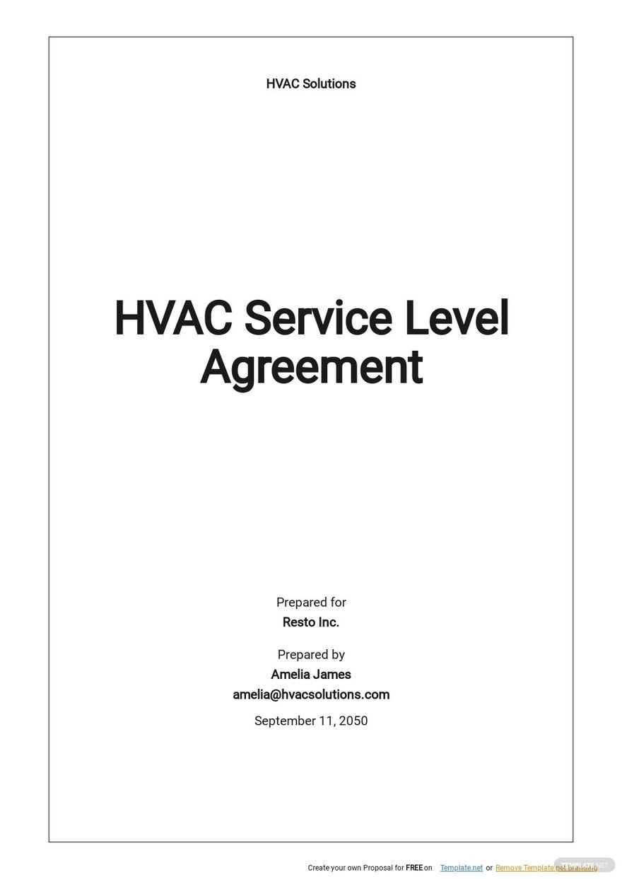 HVAC Service Level Agreement Template [Free PDF]