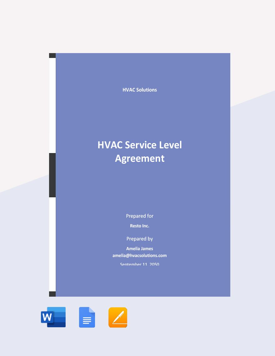 HVAC Service Level Agreement Template