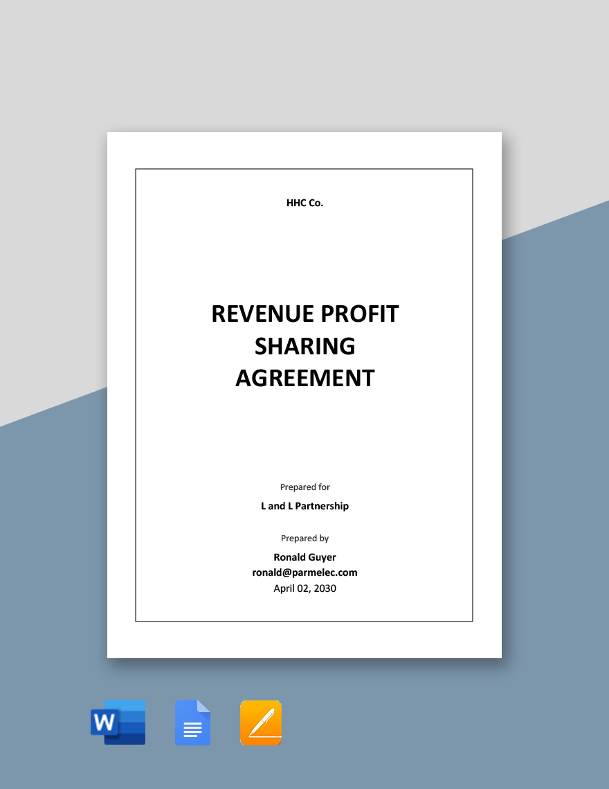 Revenue Profit Sharing Agreement Template in Word, Google Docs, Apple Pages