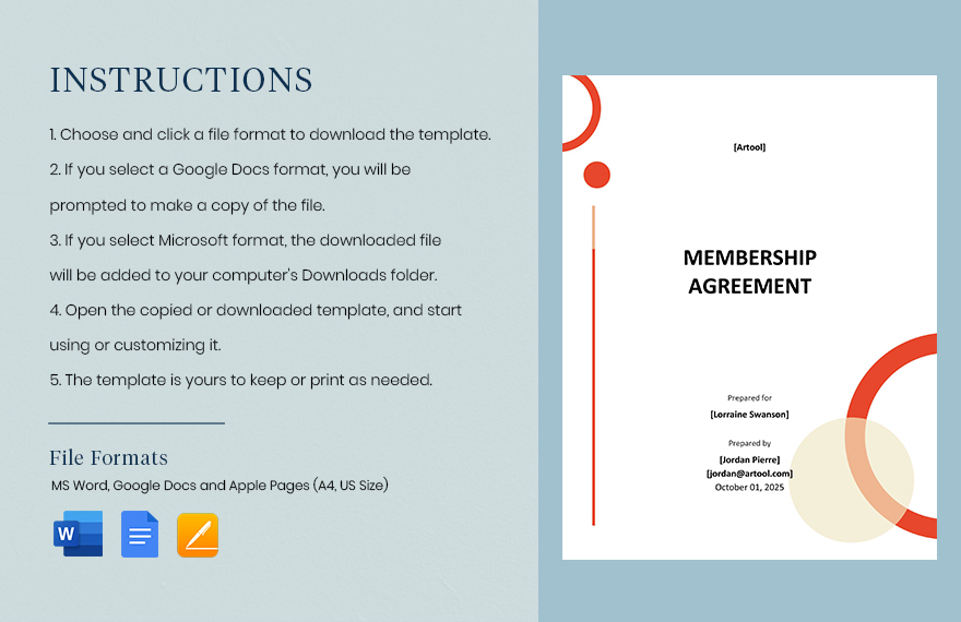 Membership Agreement Template
