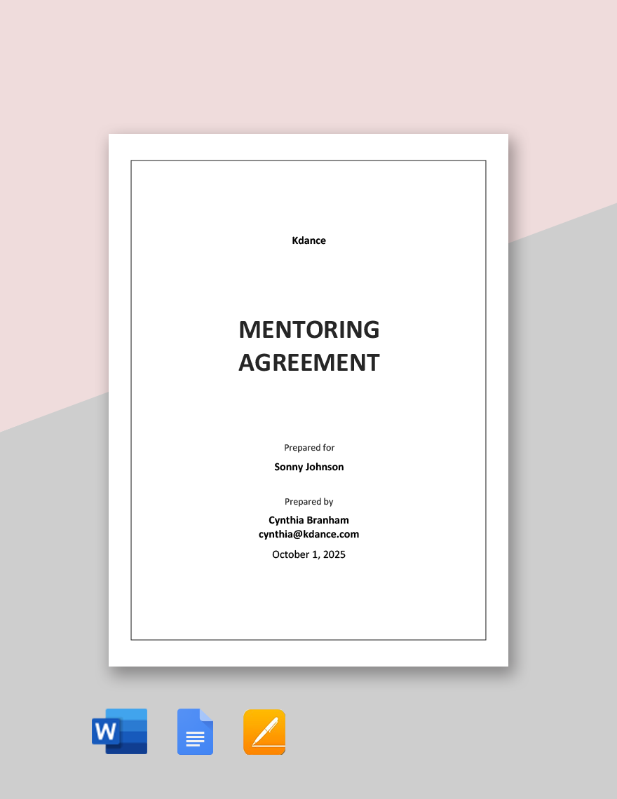 Mentoring Agreement Template