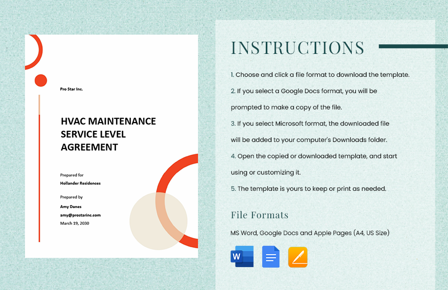 HVAC Maintenance Service Level Agreement Template