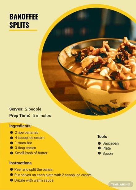 Printable Recipe Cookbook Card Template