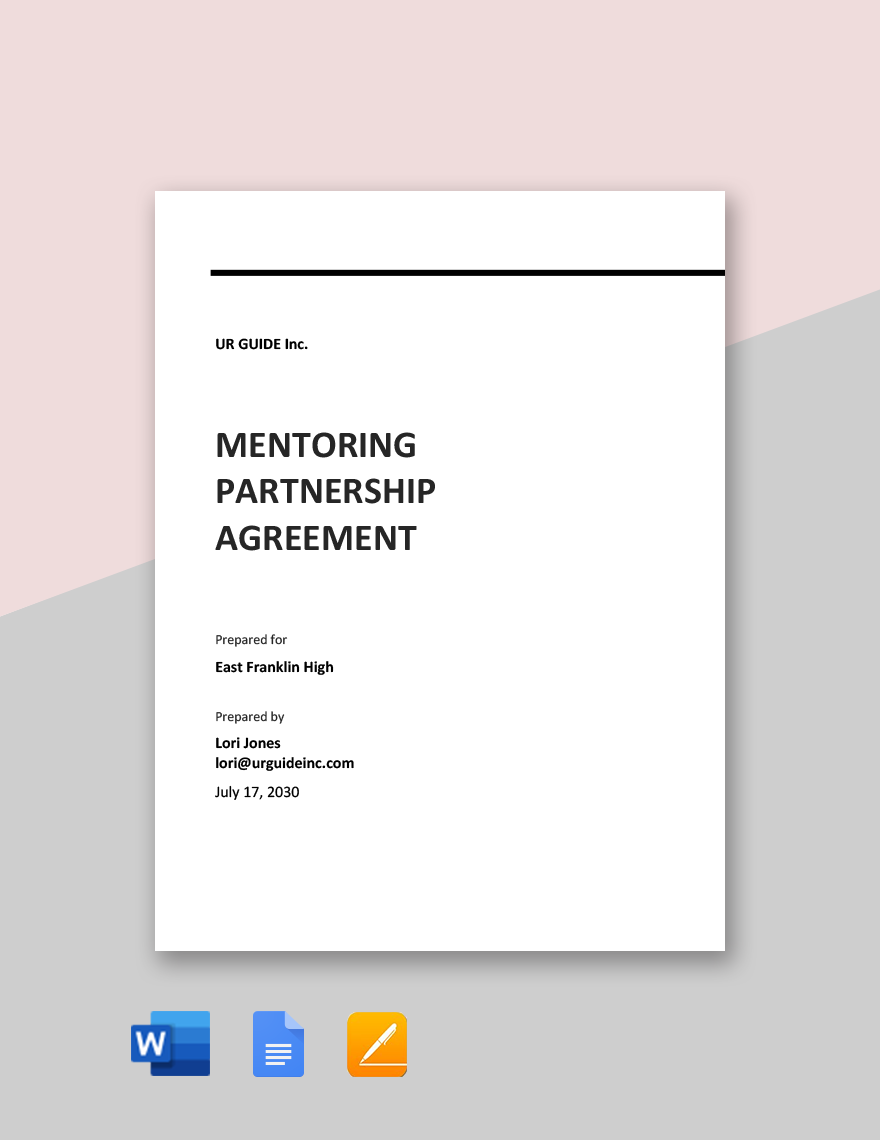 Mentoring Partnership Agreement Template