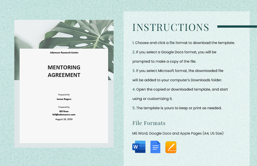 Sample Mentoring Agreement Template
