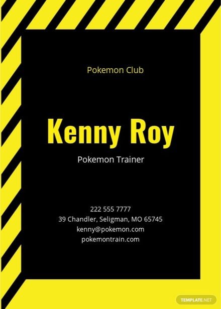Pokemon Trainer Card Template in Word, Google Docs, Illustrator, PSD, Apple Pages, Publisher