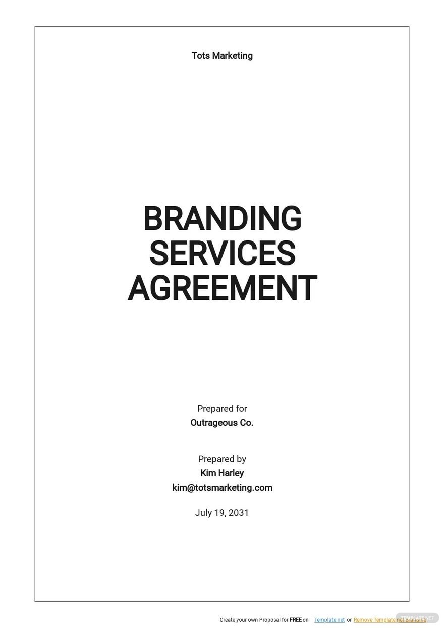 Own Brand Labelling Agreement Template
