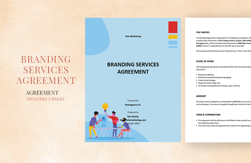 Branding Services Agreement Template in Word, Google Docs, Apple Pages