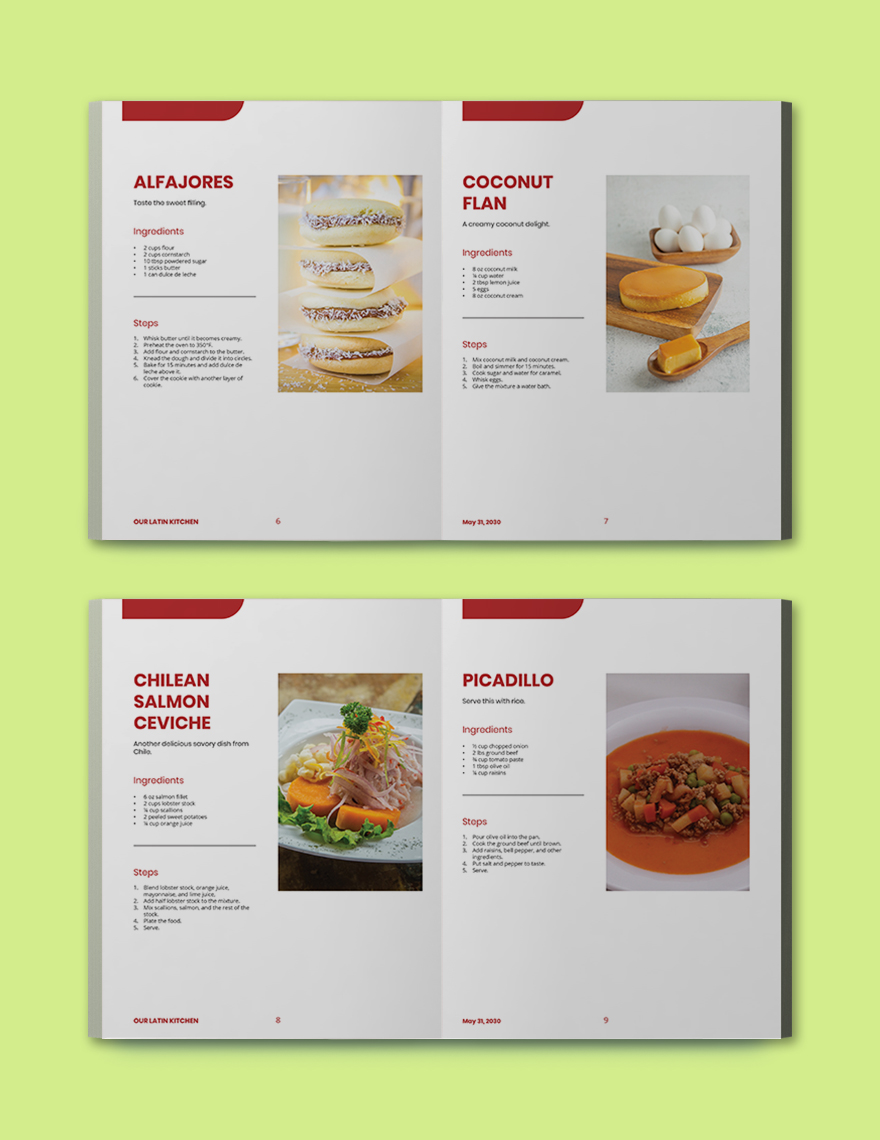 Digital Modern Cookbook Template