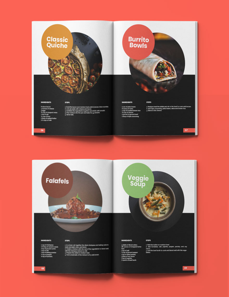 Digital Cookbook Layout Template Format