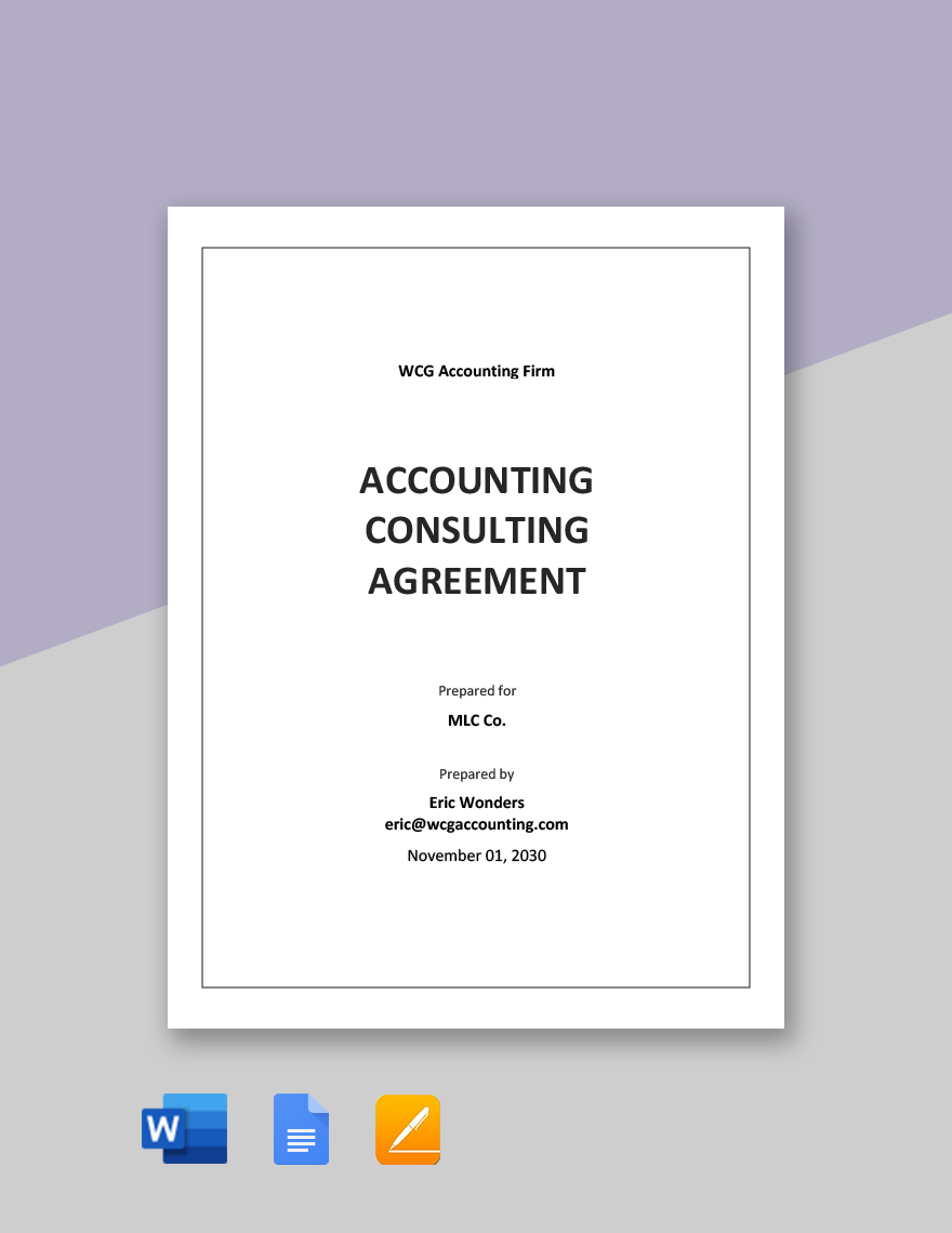 Accounting Consulting Agreement Template