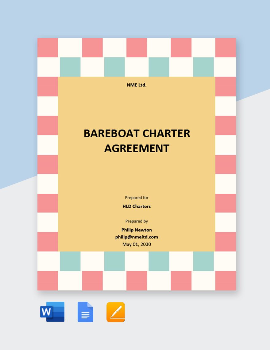 Bareboat Charter Agreement Template