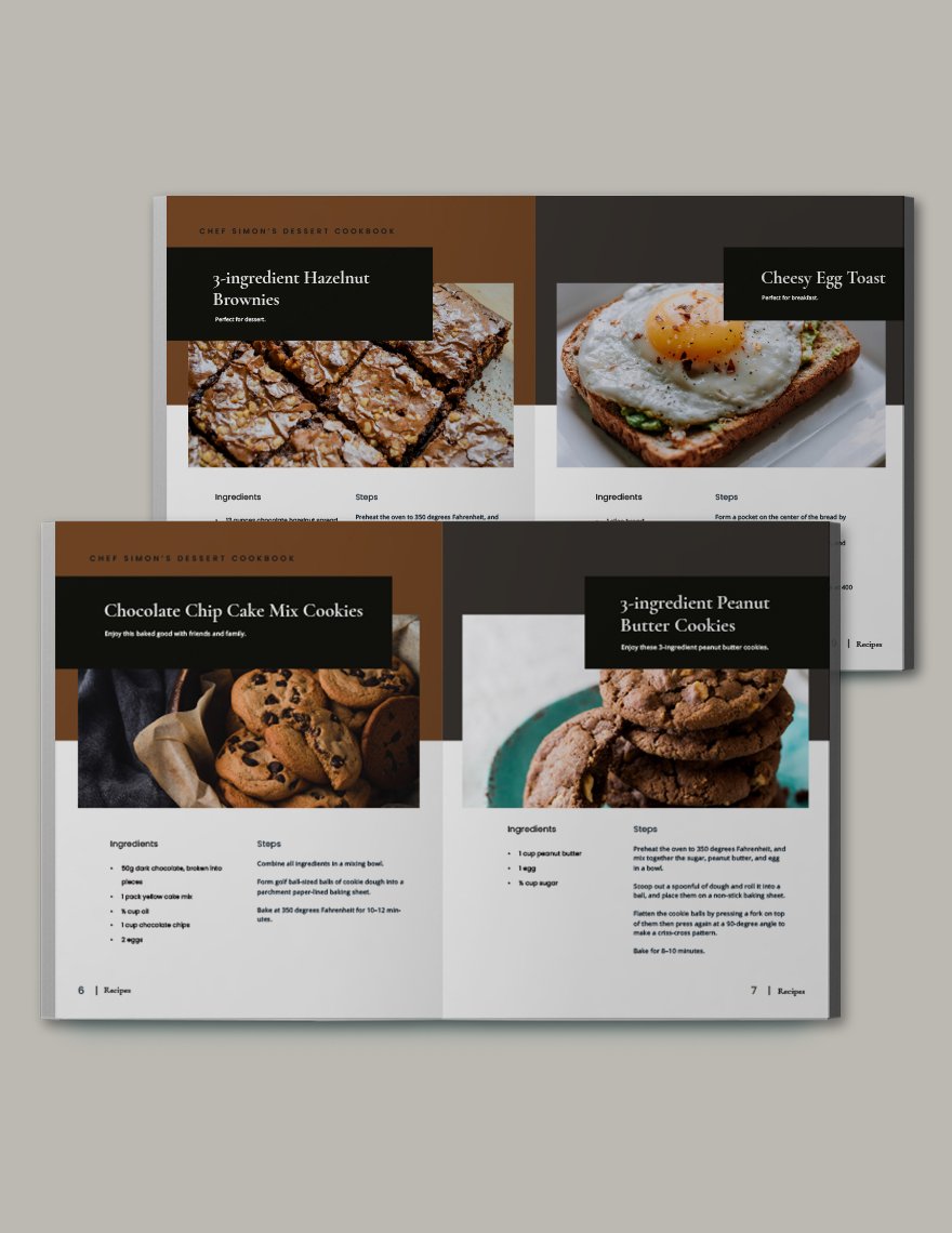 Digital Bakery Cookbook Template