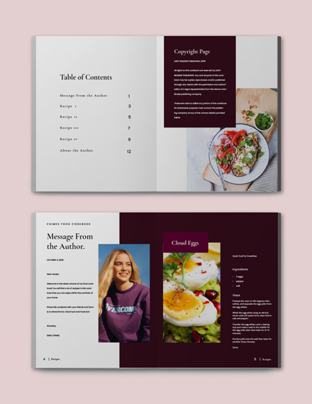 Food Cookbook Layout Template - InDesign, Word | Template.net