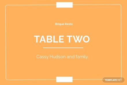 Free Dinner Table Name Card Template