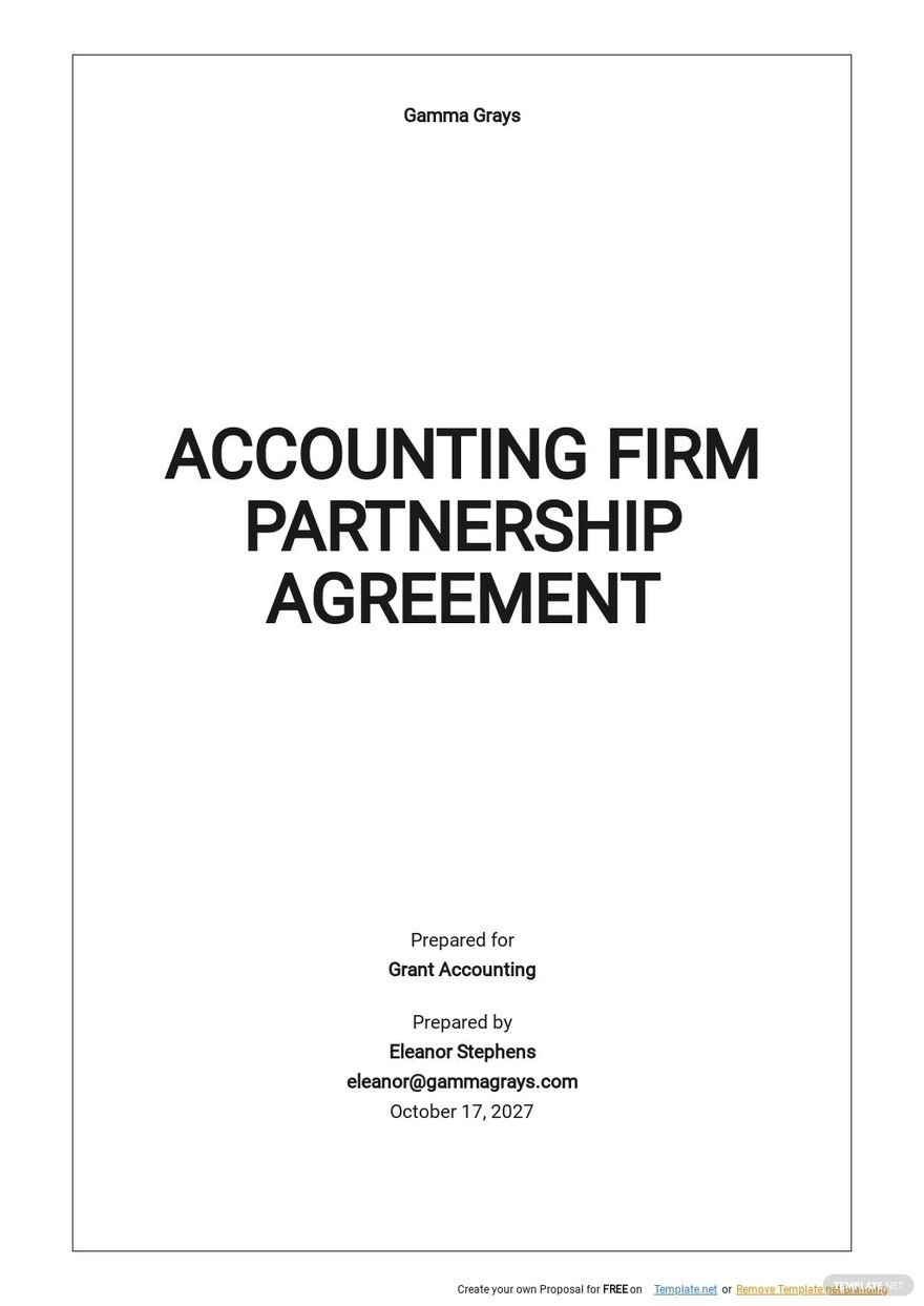 Free Accounting Firm Partnership Agreement Template