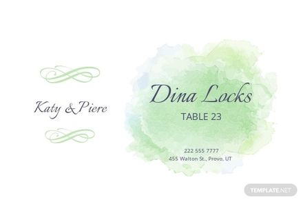 Wedding Table Place Card Template