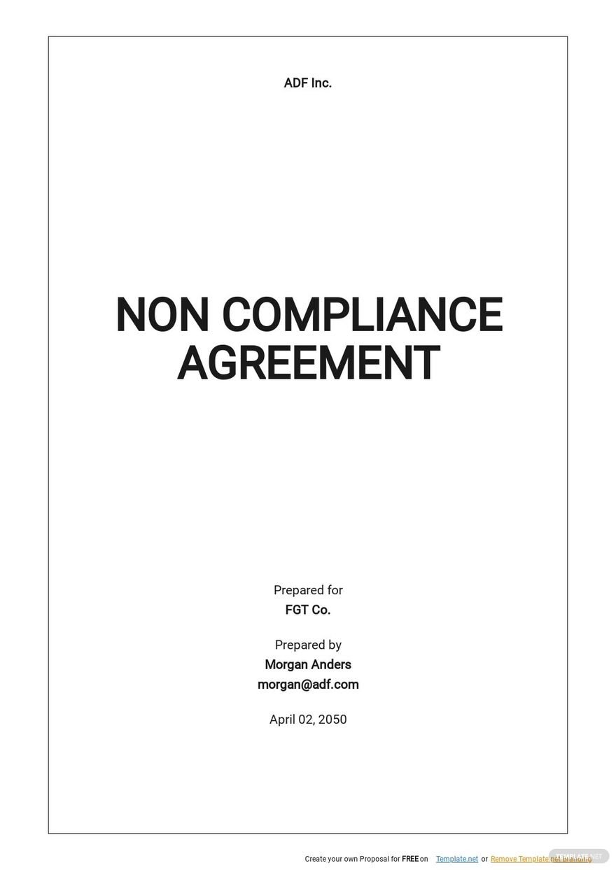 Non Compliance Letter Template