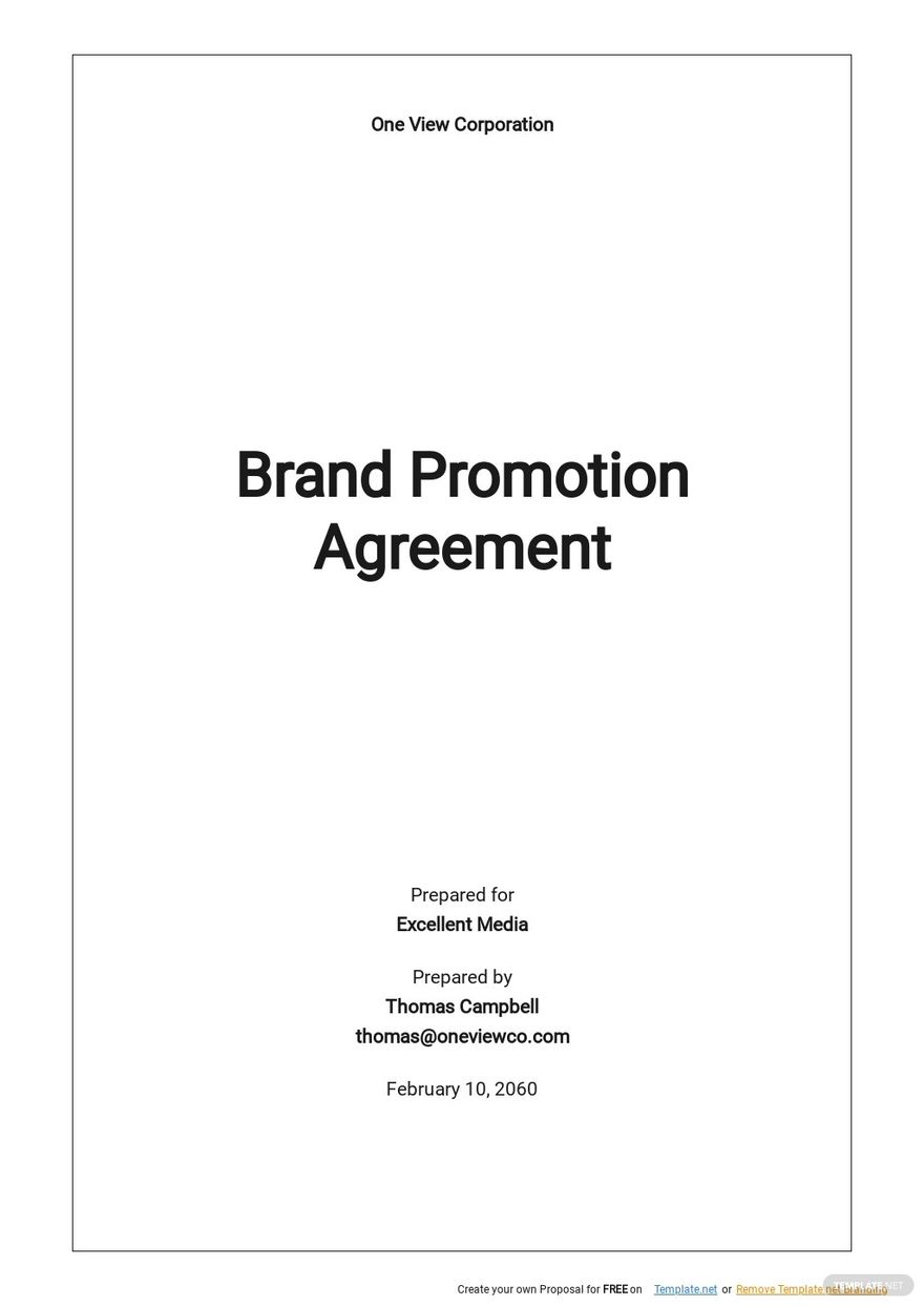 Brand Ambassador Agreement Template