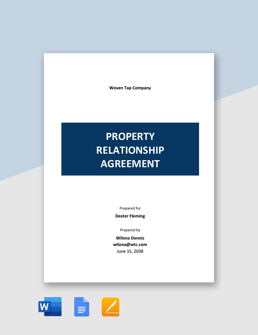 Property Relationship Agreement Template