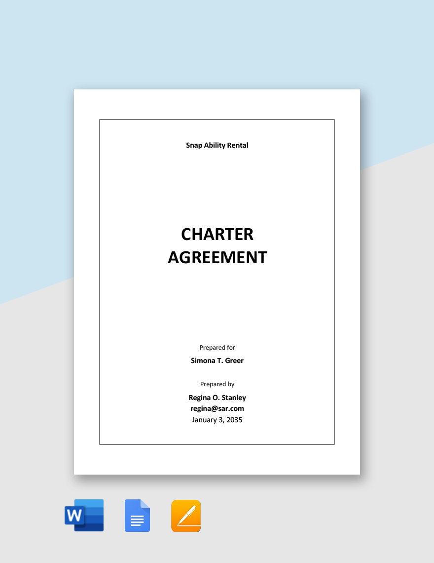 Charter Agreement Template