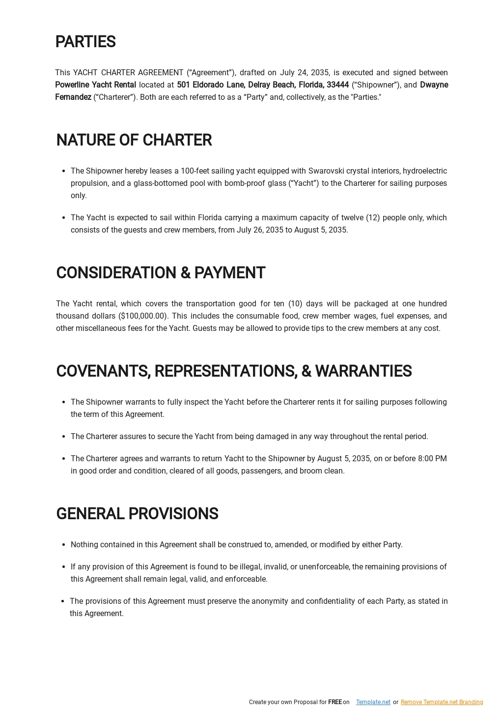 yacht brokerage agreement