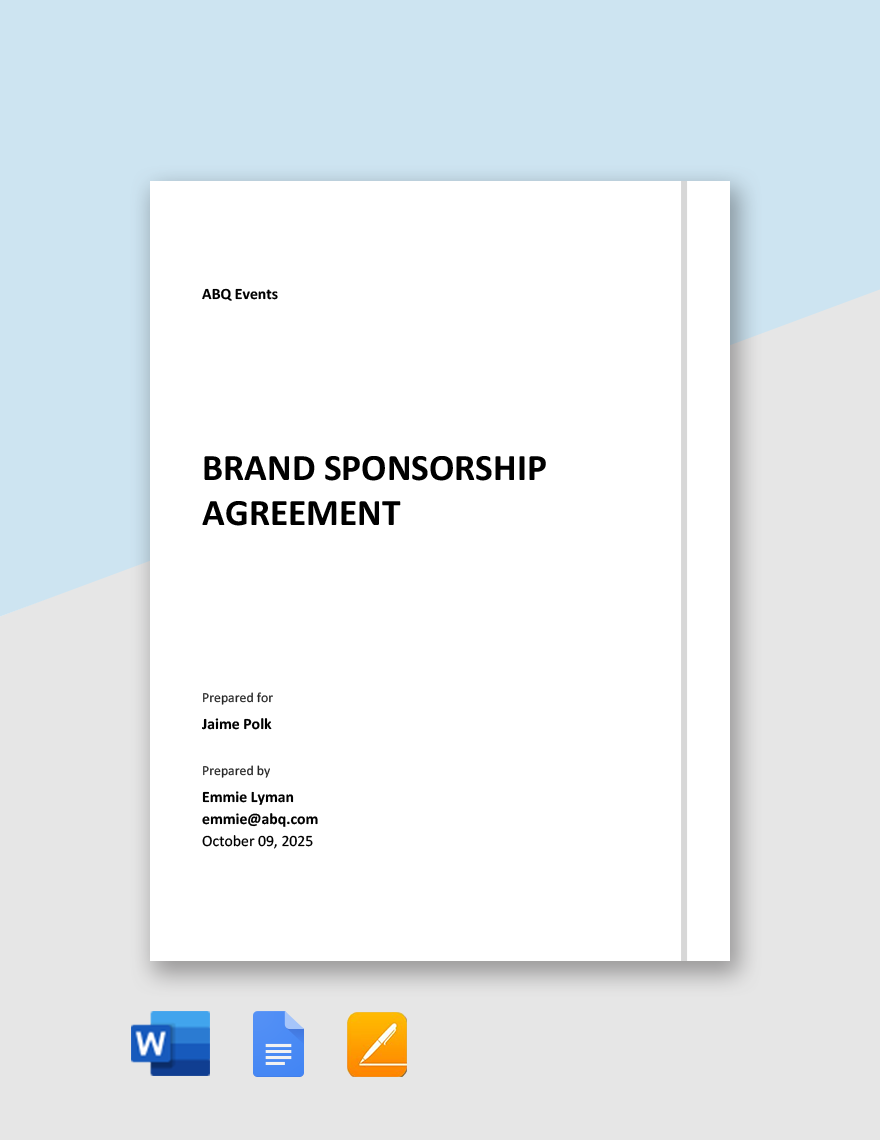 Brand Sponsorship Agreement Template