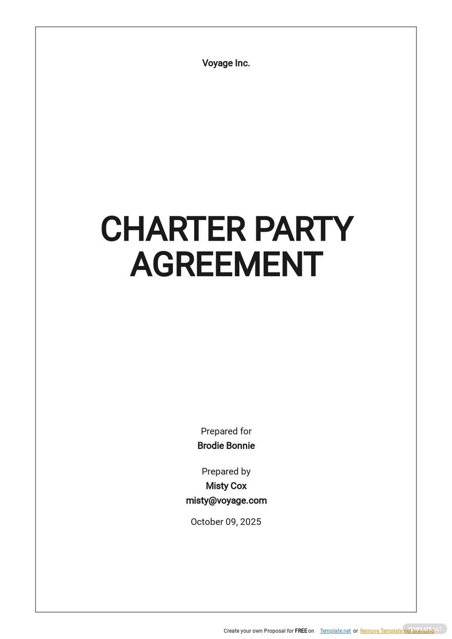 Boat Charter Agreement Template Google Docs, Word, Apple Pages