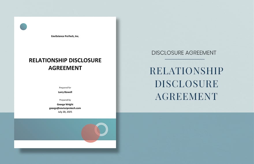 Relationship Disclosure Agreement Template in Word, Google Docs, Apple Pages