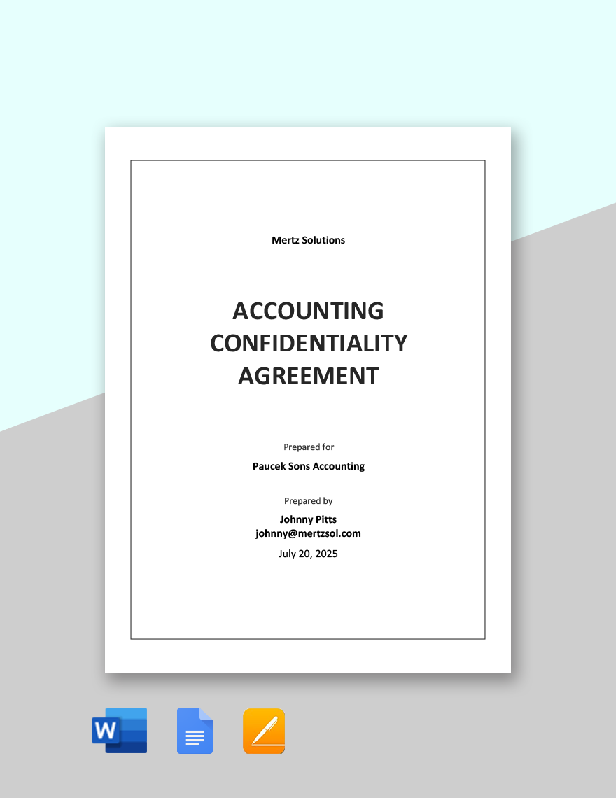 Accounting Confidentiality Agreement Template