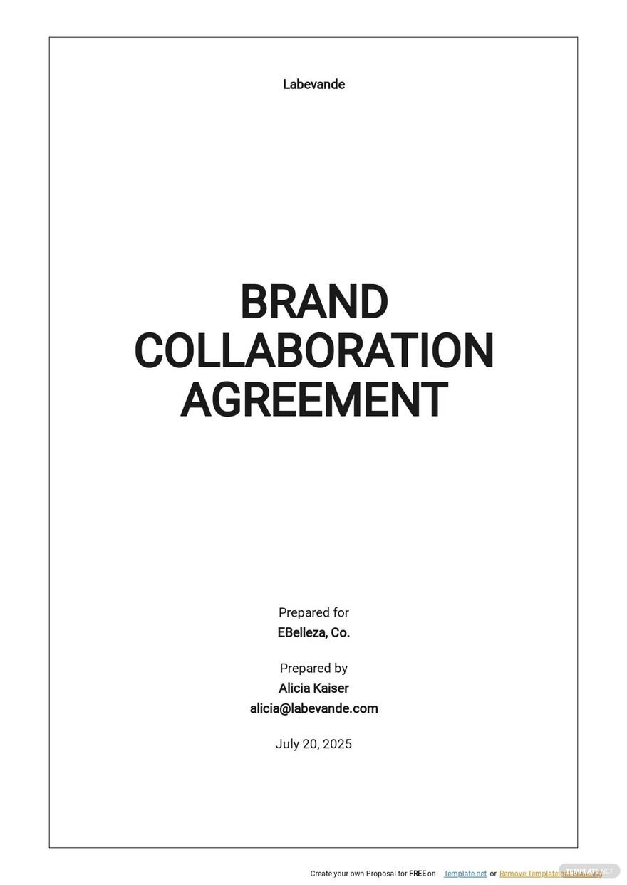 Own Brand Labelling Agreement Template