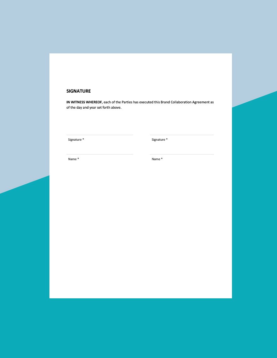 Brand Collaboration Agreement Template